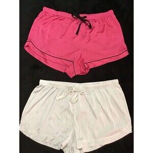 Stars Above Silky Pajama Lounge Shorts Womens 2X Hot Pink White Blue Lot of 2